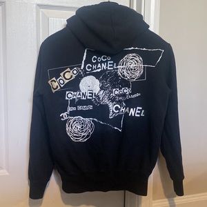 Chanel - Graffiti Embroidered Back Hoodie